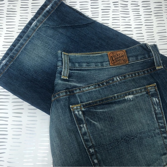 Lucky brand men distressed jeans in blue - Picture 1 of 13